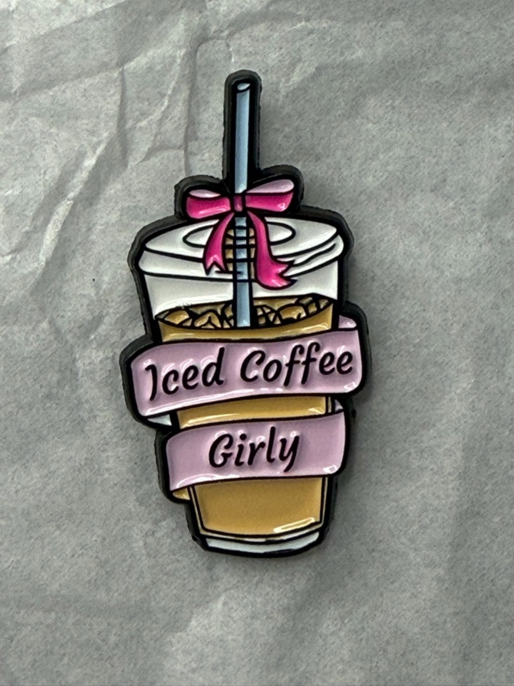 Iced Coffee Girly Pink Enamel Pin